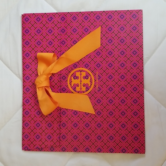 New Tory Burch Empty Fold Over Shopping Bag Ribbon Storage - Picture 1 of 3